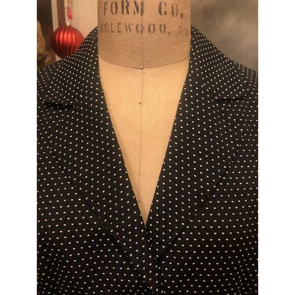 Spense Black Polka Dot Blazer Jacket with Pockets Buttons Closure Size Large - Picture 2 of 9